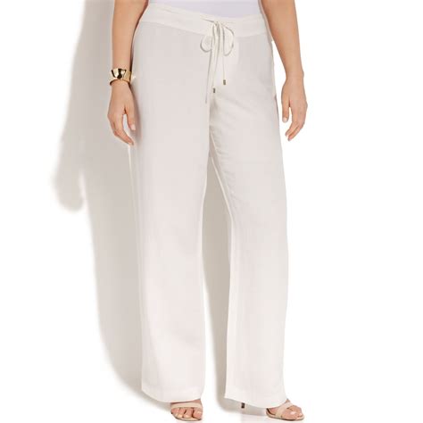 calvin klein white linen pants